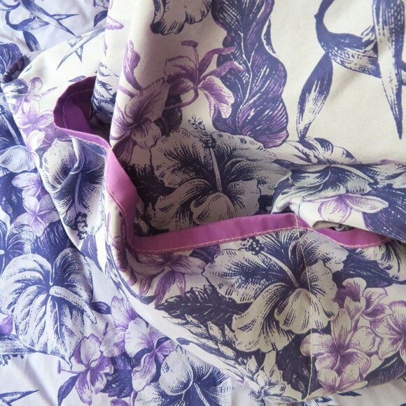 Handmade Reversible Hawaiian Quilt Beach Picnic Blanket Carrying Case Purple - Picture 14 of 15